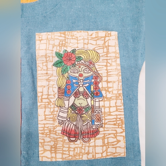 Women Boho Loose Patchwork Linen Blouse Top - Picture 3 of 5